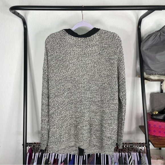 Sparkle & Fade Oversized Gray & Black Cardigan Sweater - Picture 5 of 6